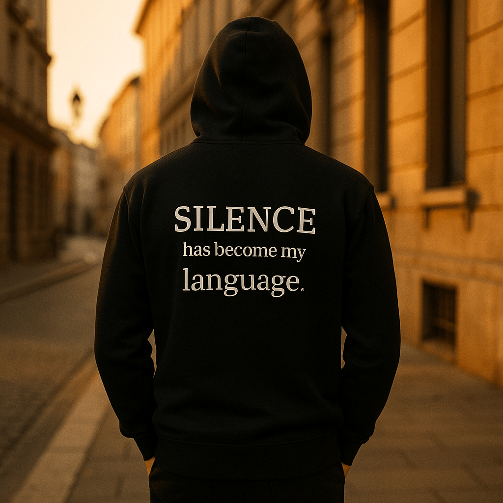 SILENCE HAS BECOME MY LANGUAGE. Hoodie - Maison Nowhere