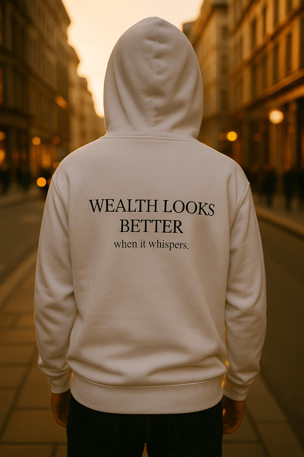 WEALTH LOOKS BETTER WHEN IT WHISPERS. Hoodie - Maison Nowhere