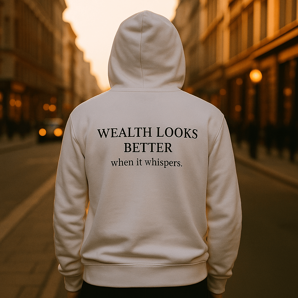 WEALTH LOOKS BETTER WHEN IT WHISPERS. Hoodie - Maison Nowhere